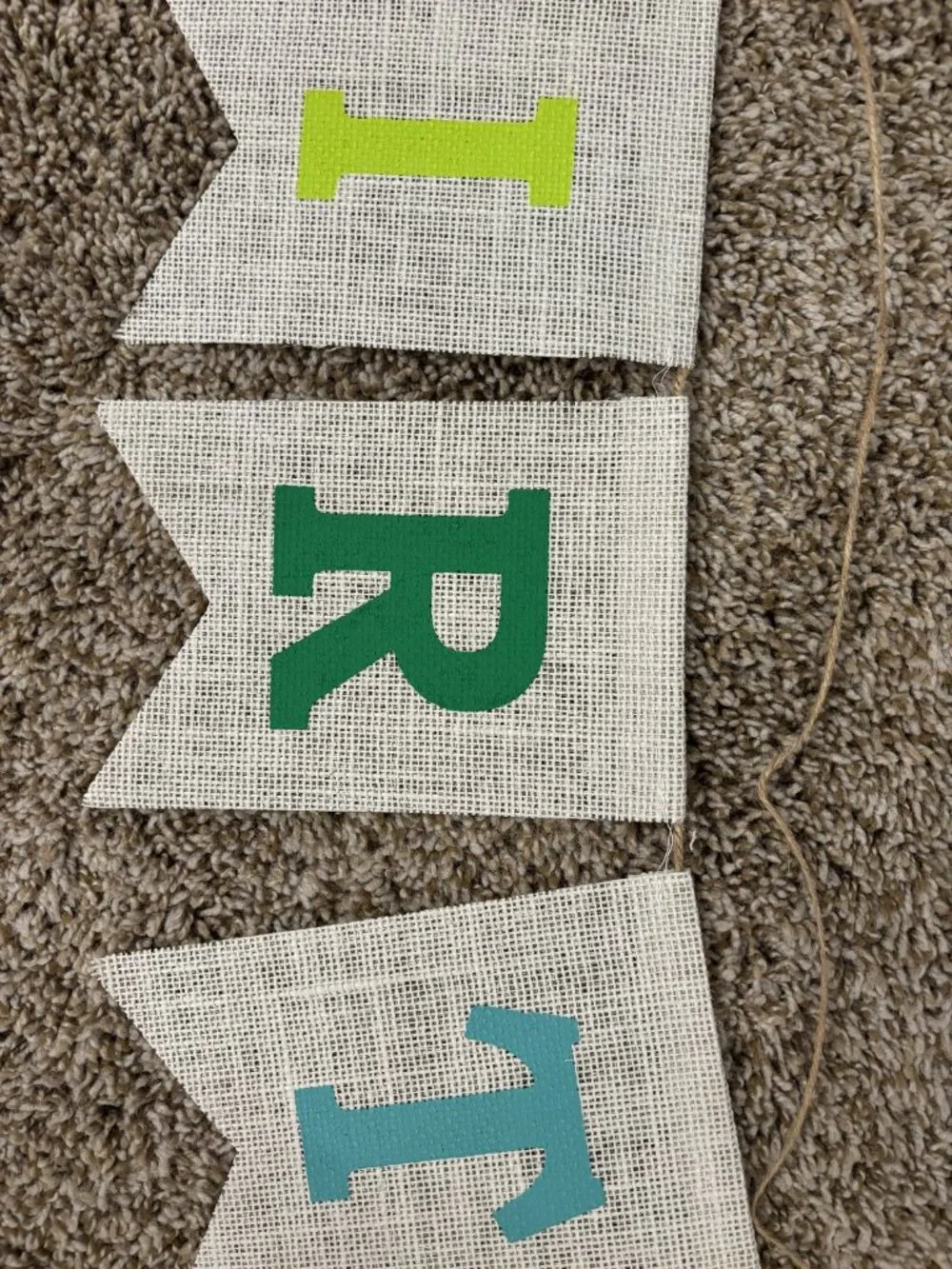 Burlap Happy Birthday banner.  NEW